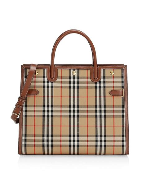 burberry the satchel check & leather crossbody style 4027401|large Burberry satchel.